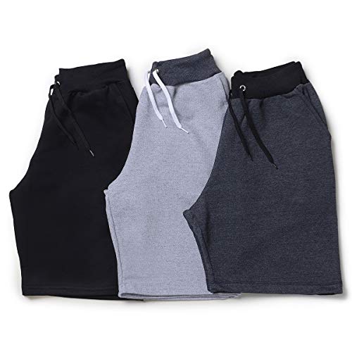 Kit 3 Bermudas Short Moletom grife New Basic (Preto, GG)