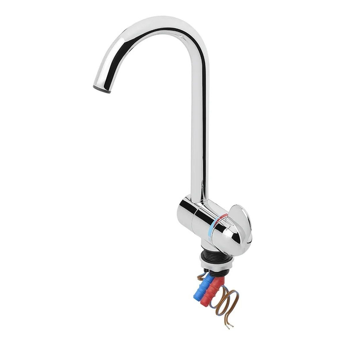 Rubinetto freddo e caldo, stile 3000, beccuccio in metallo, Ø 27 mm, cromato per camper, roulotte