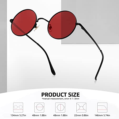 Image of MEETSUN Small Round Polarized Sunglasses for Men Women Metal Retro Hippie Circle Sun Glasses Driving Festival Cosplay UV400