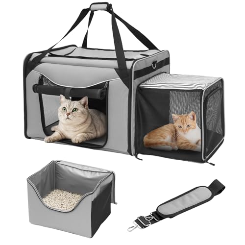 Expandable Extra Large cat Carrier with Litter Box