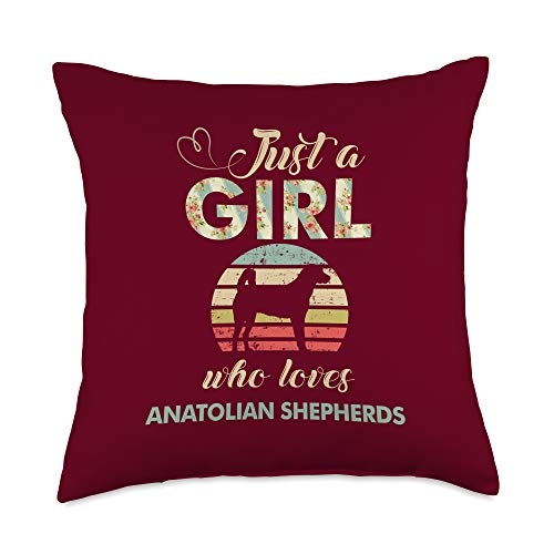 Check out my other Anatolian Shepherd T-shirts Just A Girl Who Loves Anatolian Shepherds Throw Pillow, 18x18, Multicolor