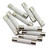 Tegg 10PCS 20A Slow-Blow Time Delay Ceramic Fuses 250V 6x30mm