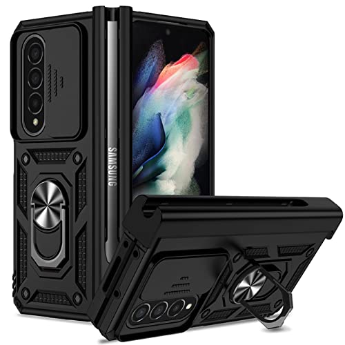 Coque Samsung Galaxy Z Fold 4 antichoc noire support magnétique voiture étui