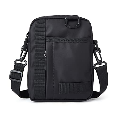 [Jowanly] ミニショルダーバッグ スマホポーチ スマホショルダー オープンポケット付き 斜めがけ 肩掛けバッグ 縦型 長財布が入る お出かけ 散歩 犬の散歩 旅行 防水 軽量 男女兼用 (ブラック)