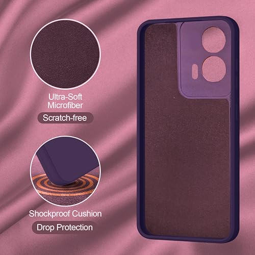 Image of SBMS Silicone Back Cover Case for Motorola Moto G34 5G / Moto G45 5G | Soft Micro-Fibre Lining Inside | Camera Protection Bump | Shockproof Back Cover Case for Moto G34 /G45 5G (Purple)