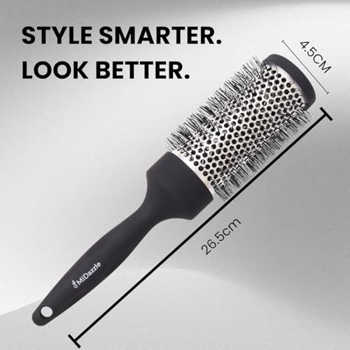 Image of Midazzle Hot Curl Brush for Hair Styling, Blow Dry Tool for Curls, Volume & Waves, Anti Frizz Smoothing, Professional Salon & Home Grooming Accessory, Small Size (India's Fastest Growing Brand) (MIHB0030)