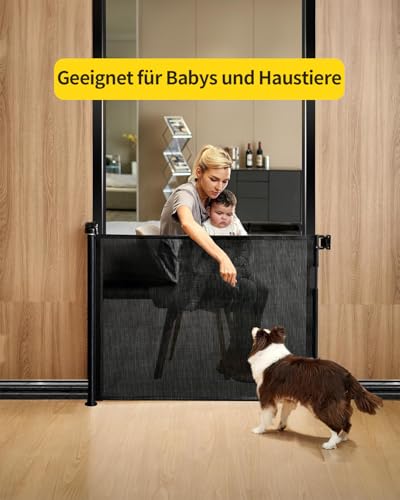 Patywaga 2 Pack Treppenschutzgitter Ausziehbar 0-140cm,Türschutzgitter Ausziehbar mit Treppenschutz & Kindersicherung Treppe - Universelles… – Ansicht 4