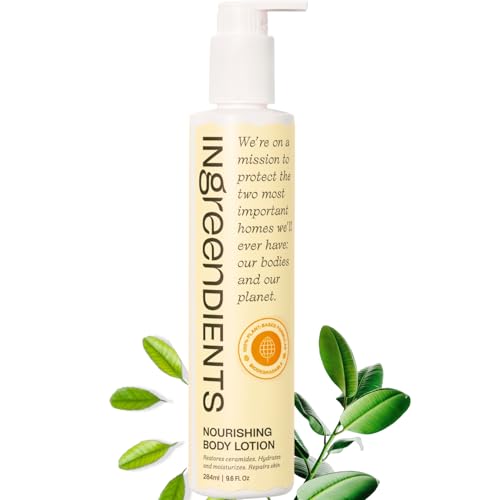 Ingreendients Organic Shea Butter Hand & Body Lotion For Dry and Sensitive Skin – Non Toxic, Vegan, Cruelty-Free, Natural, Gluten Free, Effectively Moisturizes and Rejuvenates Skin – 1 Pack