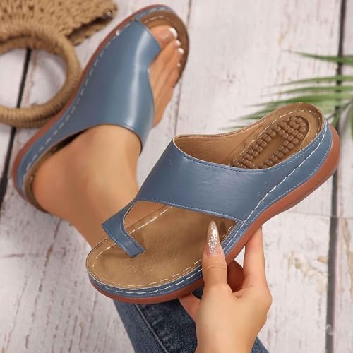 Womens Orthopedic Slides Summer Wedge Sandals with Massage Insole Arch Support Slip On Slippers Beach Flip Flops2