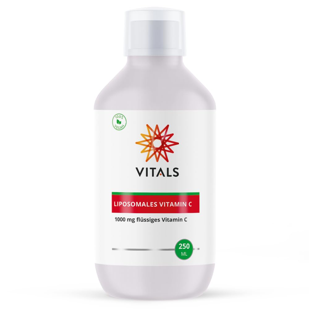 Vitals - Liposomales Vitamin C, 1000mg, Flüssiges Vitamin C, 250ml. Unterstützt das Immunsystem. 100% Vegan. Ohne Synthetische Duft-, Farb- und Aromastoffe.