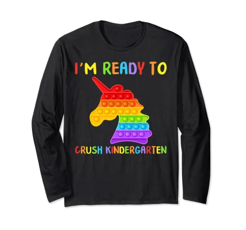 Ritorno a scuola Crush Kindergarten Unicorn Pop It Fidget Girl Maglia a Manica