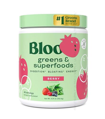 Super Greens & Superfoods Powder by Blooms, Berry Flavor, 48