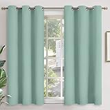 Picture of YoungsTex Sage Green Blackout Curtains for Bedroom 54 Inches Length - Thermal Insulated Window Drapes with Grommet Room Darkening for Kitchen Bathroom Living Room, 2 Panels, 42 x 54 Inch
