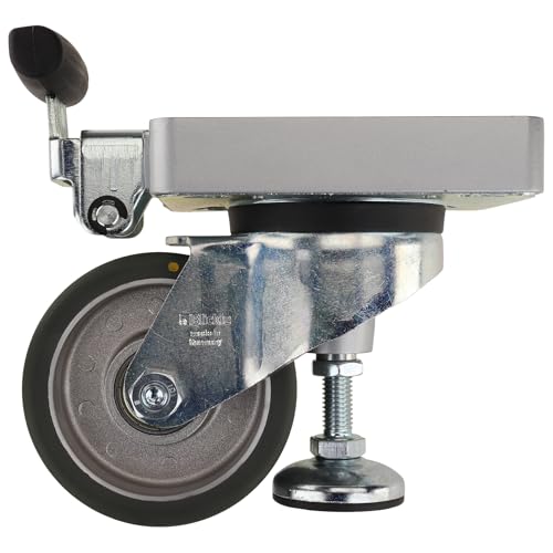 Roulette pivotante D100 anti vibration avec pied de levage