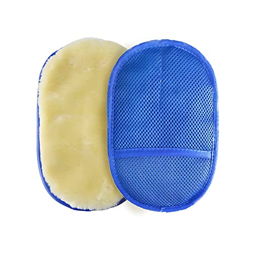Enerfero Gant de lavage pour le lavage des voitures et des motocyclettes, couleur bleue 2 pièces, super absorbant Cover