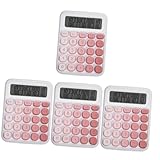 Mini calculatrice portable - base sécurisée : équipée de patins antidérapants sur base, cette calculatrice électronique maintient une position stable sur des surfaces lisses, un environnement de calcul stable, adorable calculatrice portable.