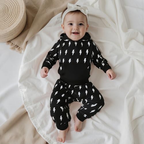 Fernvia Toddler Baby Boy Clothes Long Sleeve Hoodie Sweatshirt and Print Pants Infant 2PCS Fall Winter Outfits Set3