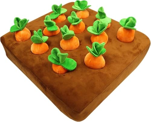 ペットのニンジンのおもちゃ にんじん収穫隊 にんじん畑 犬 おもちゃ のニンジンのおもちゃ 用品 知育玩具 ノーズワーク おやつ隠し 訓練毛布犬 ストレス解消/分離不安/集中力向上/嗅覚訓練マット 噛む 犬おもちゃ 食べ過ぎる運動不足対策