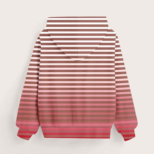 Cute Hoodies for Girls Long Sleeve Oversized Hooded Sweatshirts Trendy Striped Pullover Kids Casual Fleece Clothes3