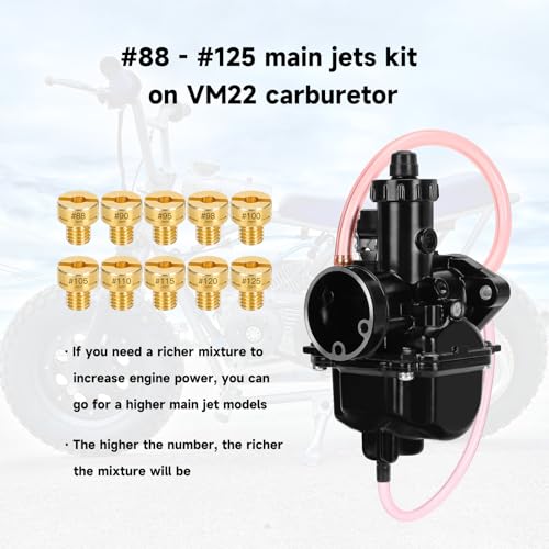 Image of FVRITO VM22 26mm Carburetor Jet Kit for Predator 212cc 196cc Coleman CT200U CT200U-EX BT200X Mini Bike KT196 Go Kart Baja Warrior GX200 Clone Engine with Air Filter Intake Manifold Performance Parts
