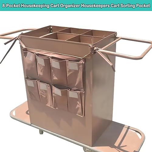 Image of Replacement Janitorial Bag, Waterproof Thickened Commercial 8-Pocket Housekeeping Organizer, Fits Any Cart, Used for Material Storage Transport