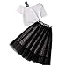 xueteox 2 Piece Outfits for Girl, Cute Print Short Sleeve and Leopard Print Skirt Set Summer Fashion Dress Clothes for Kids. (White and Black, 12Y)