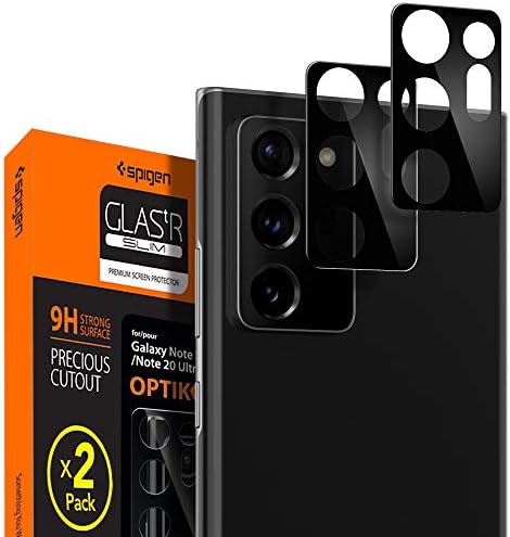 Spigen Camera lens Screen Protector [GlasTR Optik] Tempered Glass designed for Galaxy Note 20 Ultra [Black] - Case Friendly / 2 Pack