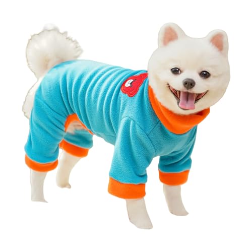 4 Legs Pet Apparel Size S Lake Blue, Cozy Polyester Outfit for Fall Winter Season Outdoor Activities Pet Dog Clothes Winter Warm