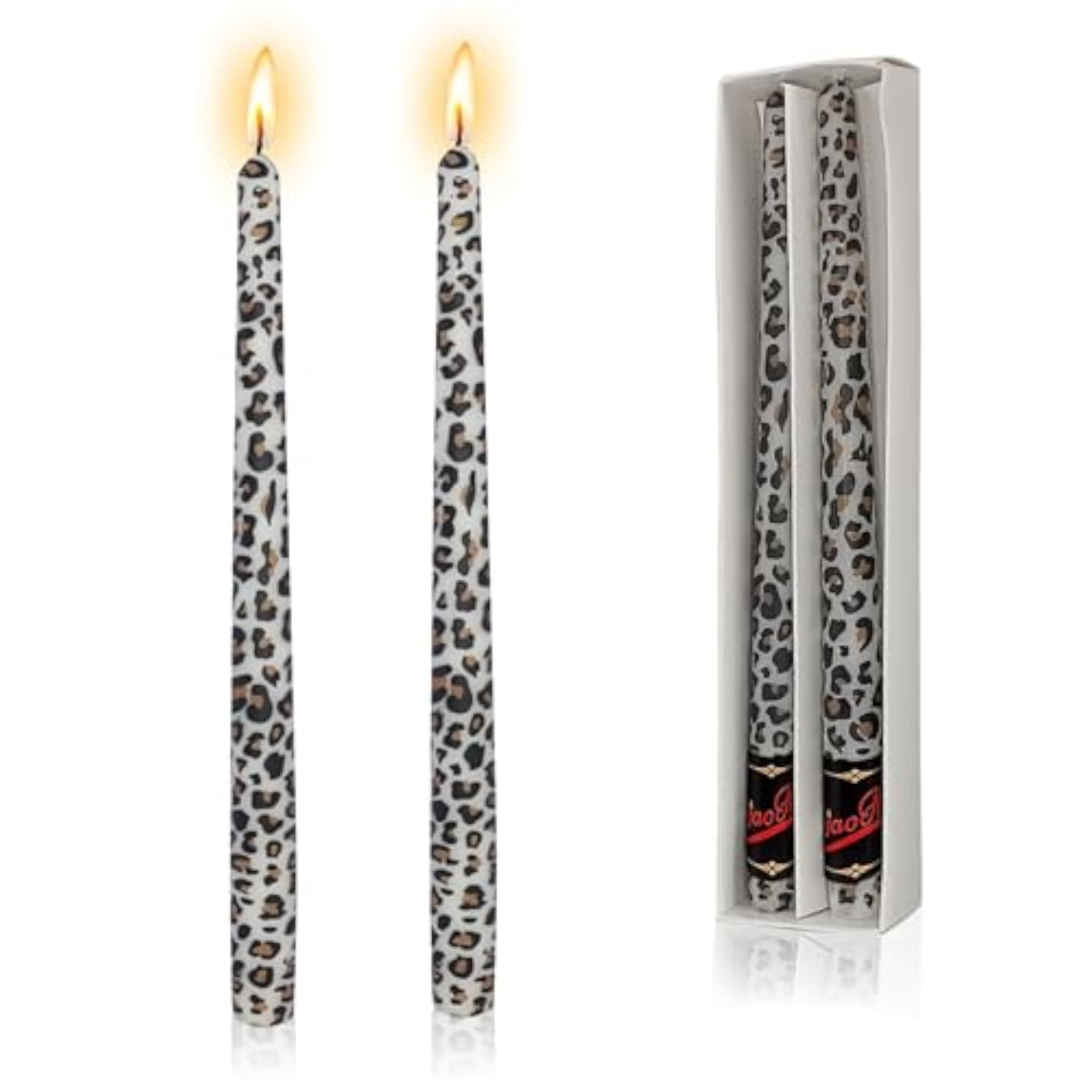 NJAO HOO Hand Printing Leopard Candlesticks - 2PCS
