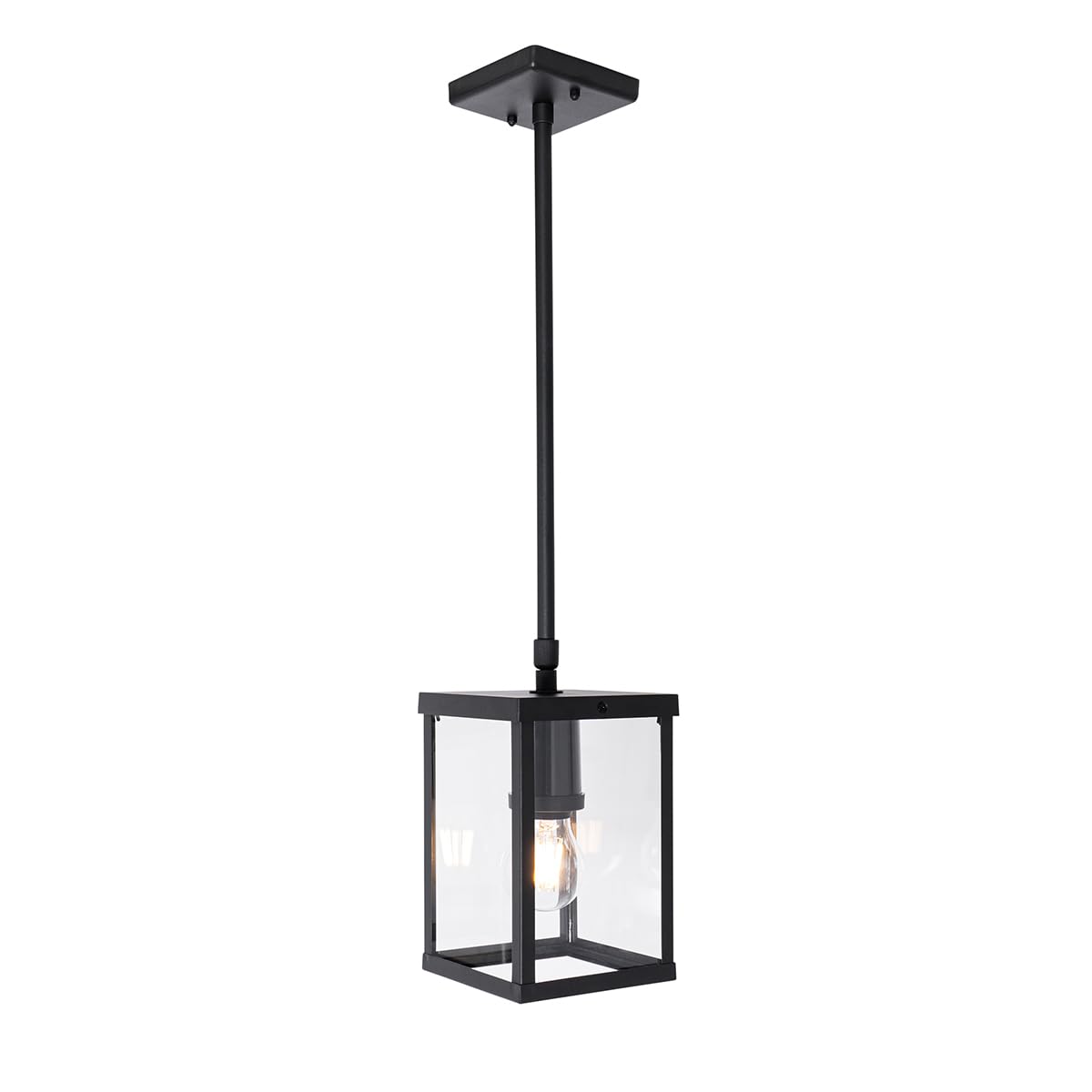 Suspension 1 lumière L 14 cm Noir Rustique éclairage extérieur