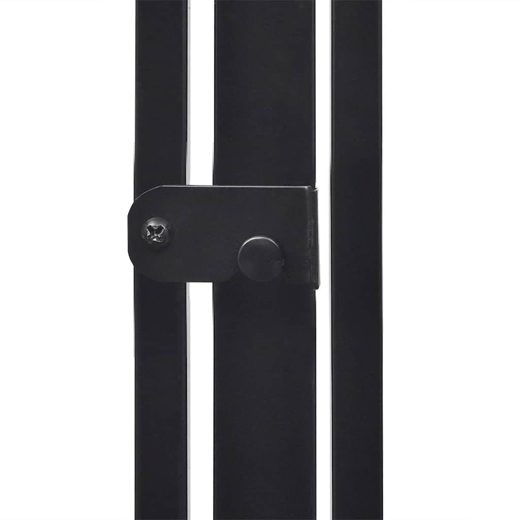 Kaminschutzgitter für Haustiere Schwarz Stahl 123x123x76 cm mit Schwenktür, Sicheres Schutzgitter für Kamin Ofen Grill Holzofen, langlebige Absperrung, einfache Montage
