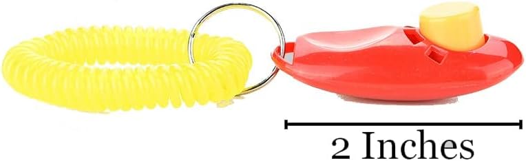 SunGrow Parrot & Chicken Training Clickers with Yellow Wrist Strap, Train Free Range Chicken to Return to Coop at Night, Pet Bird Clickers Training Kit for Cats Puppy Horses Behavioral Training, 7 Pcs