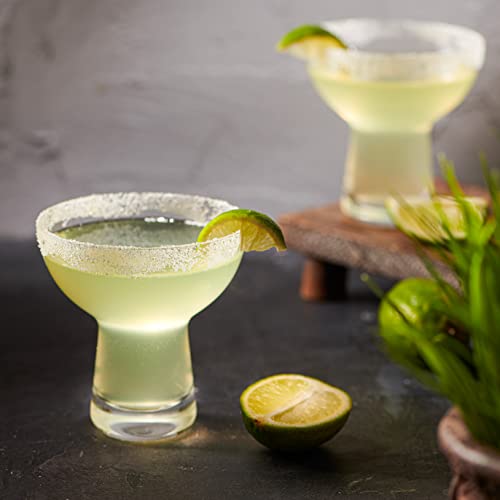Margarita Glasses Set of 4 (13.8 oz) – Hand-Blown Cocktail Glass Set – Lead-Free Crystal Glassware – Modern Home & Party Hosting Drinkware – Birthday, Housewarming & Engagement Gift