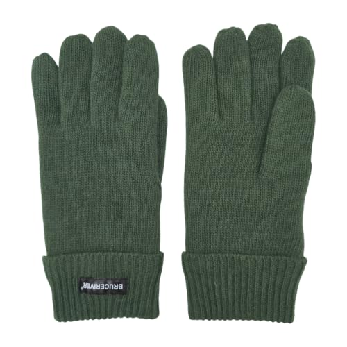 Image of BRUCERIVER Men's Pure Wool Knitted Gloves | Insulated Fleece Lining