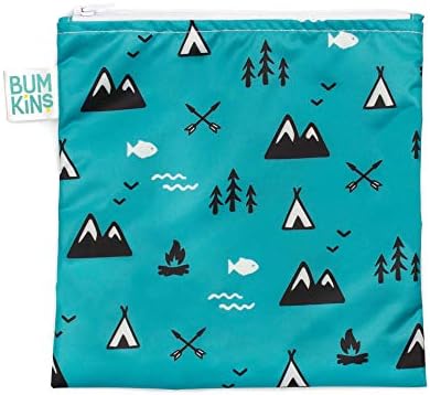 Bumkins Sandwich Bag / Snack Bag, Reusable, Washable, Food Safe, Bpa Free, 7X7 - Outdoors