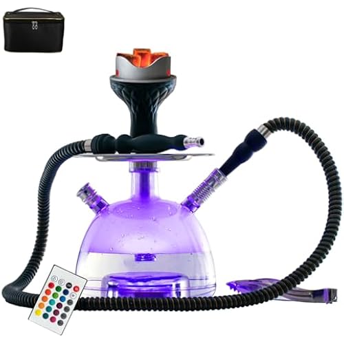 NewBeeclassic Hookah Set, Portable Acrylic Shisha with LED Remote Light