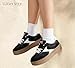 LUCKY STEP Platform Retro Sneakers for Women Fashion Casual Gum Thick Sole Rubber Sole Comfort Skate Tennis Footwear Chunky Trainer Walking Shoes(Black,8)