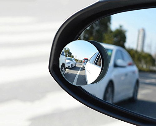 Aimee_JL Upgrade 2" Blind Spot Mirrors, 360 Degree Rotate Sway Adjustabe HD Glass Convex Wide Angle Rear View Car SUV Universal Fit Stick-On Lens (Four Pieces)