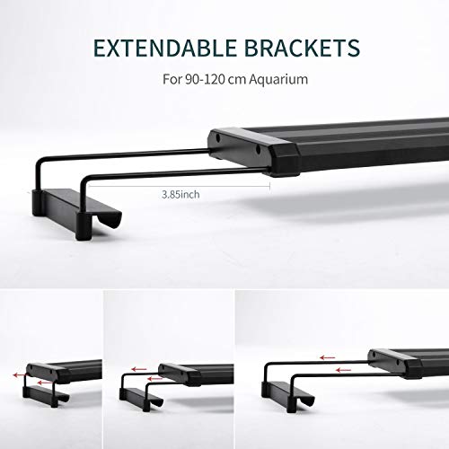 Joyhill LED Full Spectrum Aquarium Lights,Fish Tank Light with Extendable Brackets,Suitable for Aquatic Reef Coral Plants and Fish Keeping 31W (Fit 90cm-115cm/36-46 inch) - Thumbnail 2