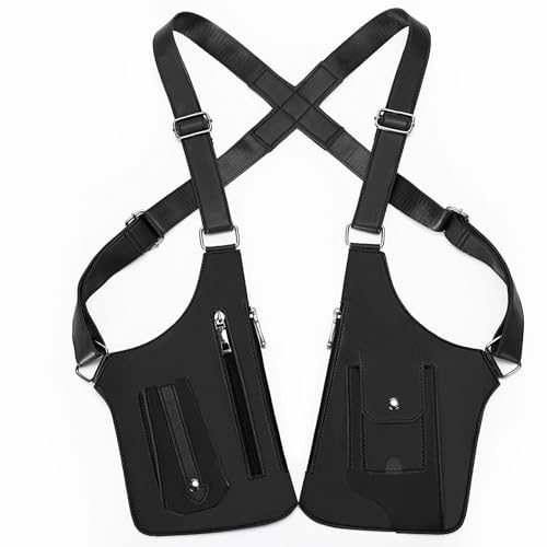 MaiQidd Anti-Theft Bag With Double Shoulder Armpit Bag, Underarm Strap Wallet Pocket Holster Phone Leisure Double Shoulder Pouch For Men(BLACK)