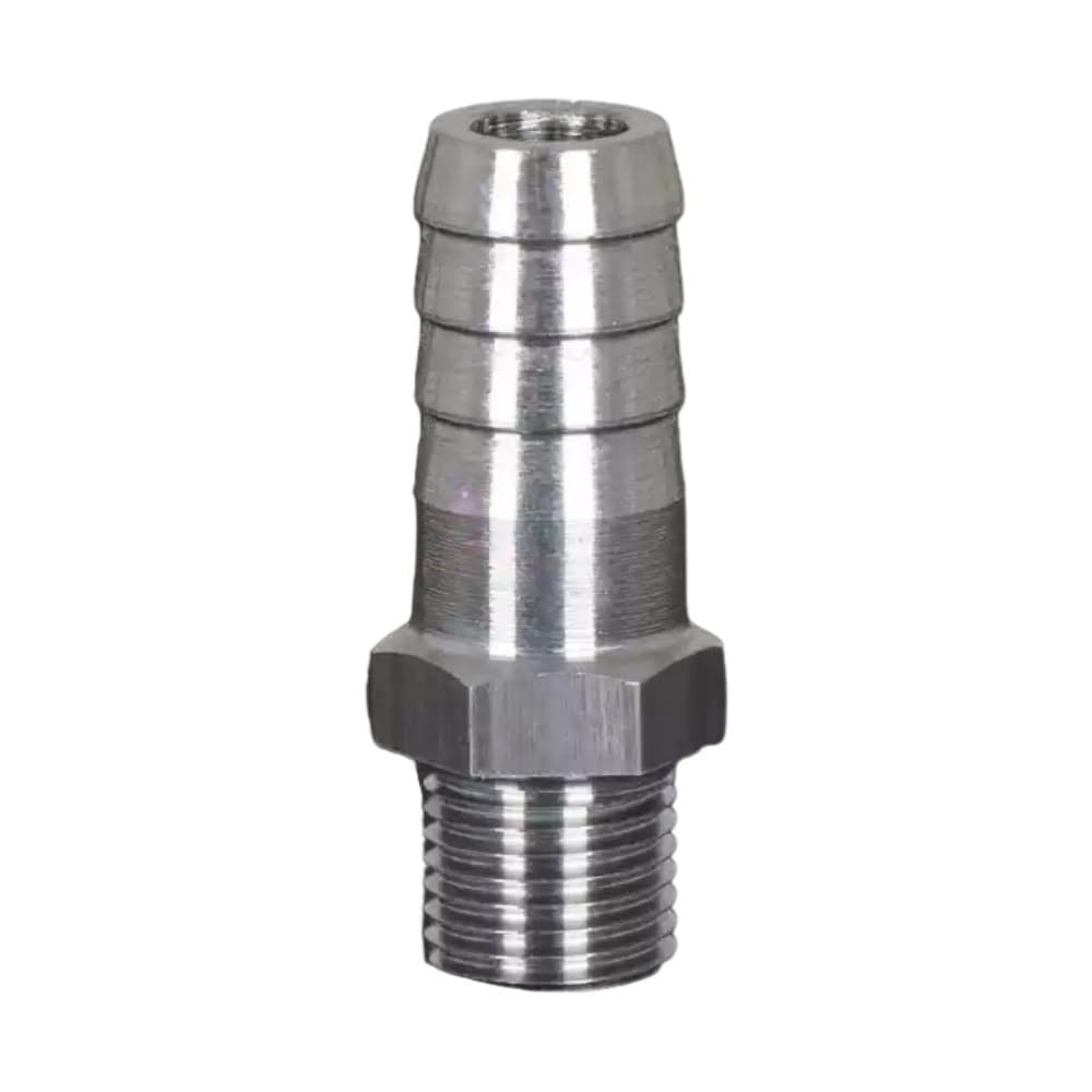 Stainless Steel Male Barb, 304 Stainless Steel Barbed Fitting Brass Male Hose Tail Pagoda Threaded Multi Sizes(10mm*M10x1)