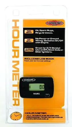 Hardline Products USA Inductive Hour Meter for All Gasoline Engines – Waterproof Maintenance Gauge for Motorcycle, ATV, PWC, Boat & Generator – HR-8063-2