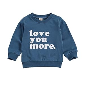 Toddler Baby Boy Girl Valentine ‘s Day Sweatshirt Love You More Pullover Tops Casual Unisex Baby Clothes