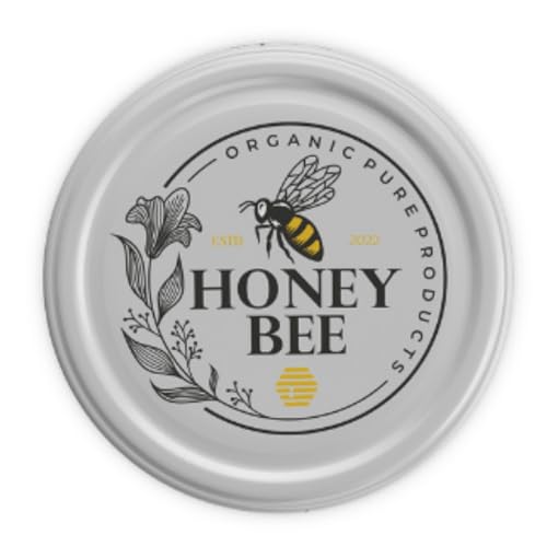 ONONEXPRESS –82 mm Metal Spare Lids For Pickle and Larger Jars/Multipurpose (Twist Off Lid) (10, Honey Bee White)