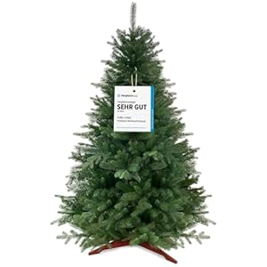 Weihnachtsbaum künstlich 180cm 100% PE Spritzguss - TESTSIEGER - Naturgetreu, dichte Zweige, Künstlicher Weihnachtsbaum mit Holzständer und Aufbewahrungstasche – Tannenbaum künstlich von Pure Living
