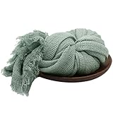 Baby Neugeborenen Foto Requisiten Wraps,Newborn Fotoshooting Wrap,Baby Wrap Decke,Stretch Knit Wrap Baby Fotografie Props Decke Wraps DIY Neugeborenen Requisiten Prop, Hellgrün