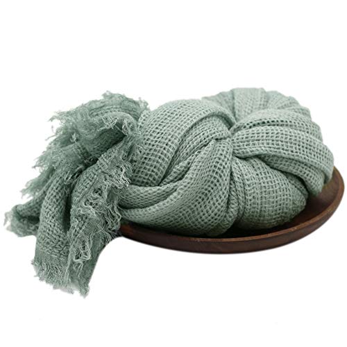 Baby Fotografie Wrap,Babyfoto Requisiten Neugeborenes Mädchen Junge Stretch Wrap Baby Lange Ripple Wrap Baby Teppich Knit Wrap Taufe