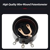 Rotary Potentiometer,5PCS WX112 Potentiometer 3W Single Turn Wire Wound Variable Resistors 100-47K Ohm Potentiometers kit(100 Ohm)