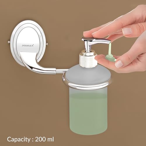 Image of Primax Stainless Steel 304 Grade Cubic Liquid Soap Dispenser /Shampoo Dispenser /Hand Wash Dispenser /Bathroom Accessories (Chrome)
