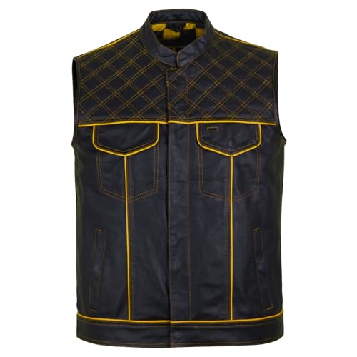 Image of .Men's Biker Rider Motorcycle club Motorbike stylish Genuine leather sleeveless vest